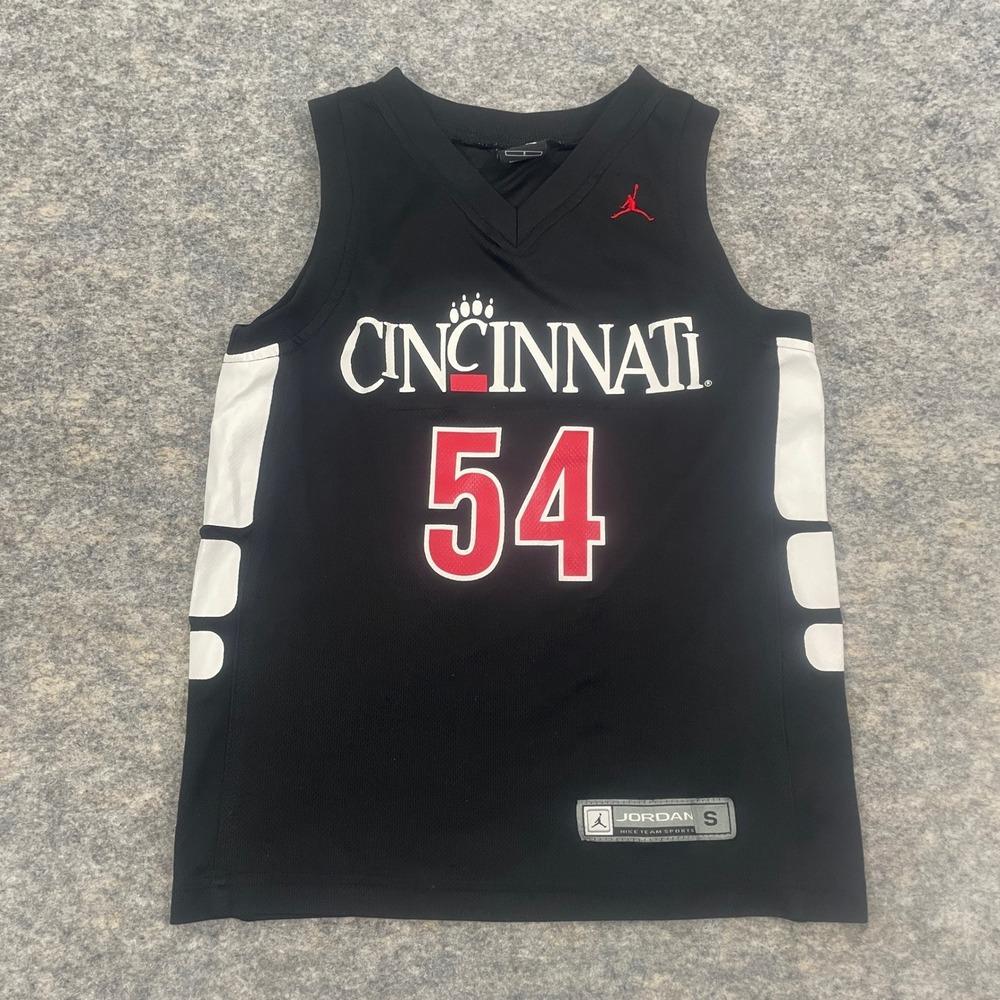 VTG Jordan Cincinnati Bearcats #54 Basketball Jersey Maxiell Black Youth Small